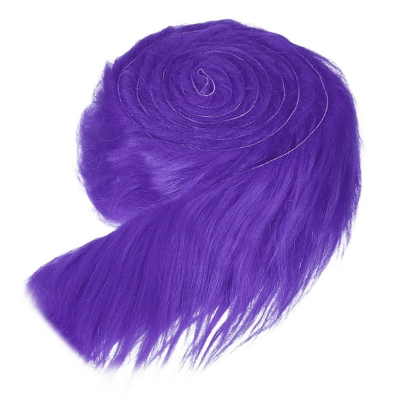 Uxcell Faux Fur Fabric, 60 x 2 Inch Plush Faux Fur, Fluffy Fuzzy Fabric Precut Strips for Crafts Beard Hair, Purple