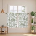 thumbnail image 3 of Farmhouse Spring Tier Curtains, Sage Green Fruit Plant Leaf Flower Light Filtering Kitchen Curtains, 2Pcs Rod Pocket Half Window Treatments Panels for Sink Cafe Cabinet Basement 27.5x45 Inches, 3 of 9
