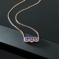 thumbnail image 4 of Gem Stone King 2.40 Ct Oval Checkerboard Blue Iolite 18K Rose Gold Plated Silver Necklace, 4 of 4