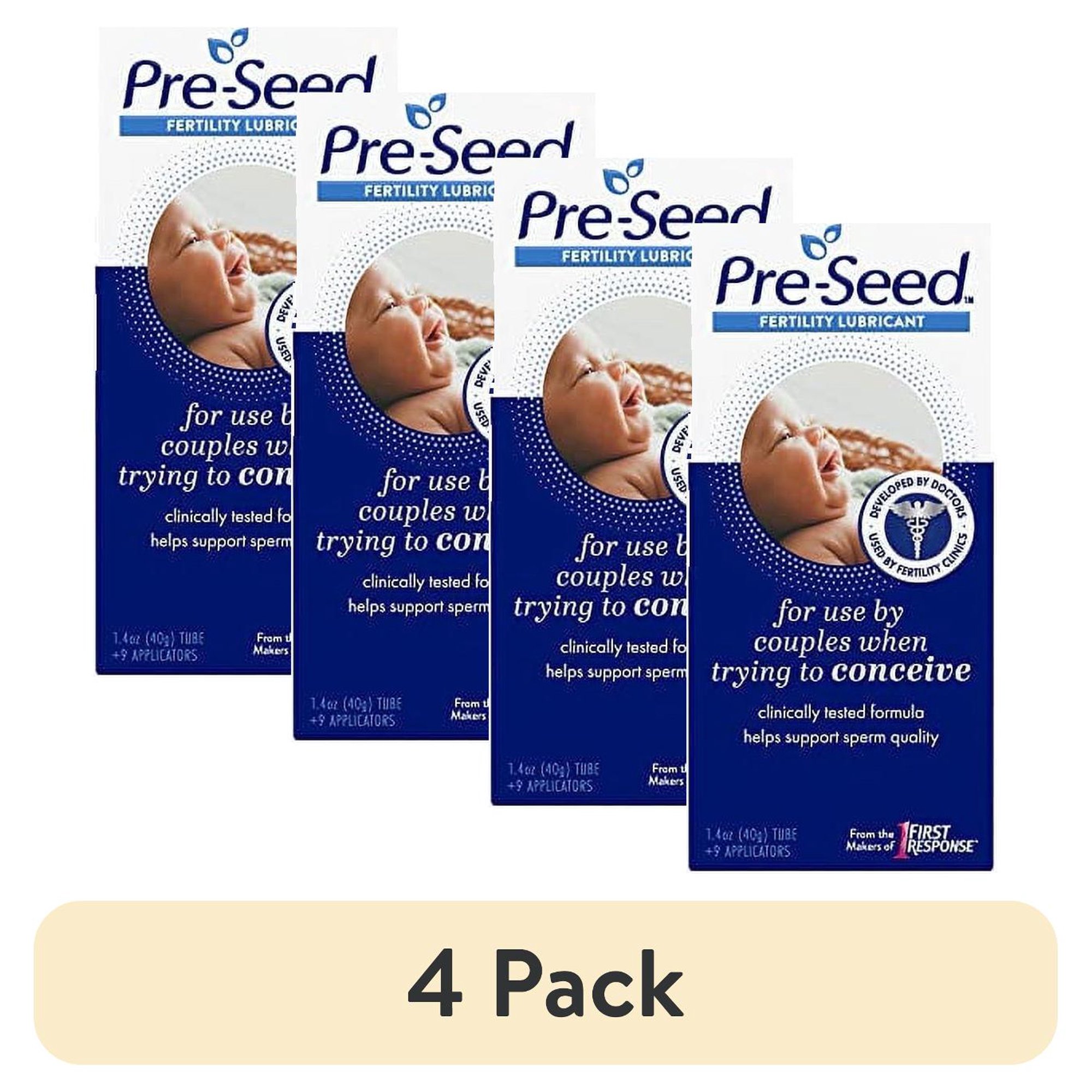 (4 pack) Pre-Seed Conception Fertility-Friendly Personal Lubricant 1.4 oz, 9 Count