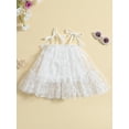 thumbnail image 3 of Arvbitana Newborn Baby Girl Princess Sleeveless Dress Tie-up Shoulder Straps Floral Tulle Puff Dress Summer, 3 of 8