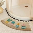 thumbnail image 1 of Alfombra de baño de esquina, antideslizante, absorbente, esponjosa, suave y cómoda, alfombra de ducha redondeada de un cuarto de círculo, lavable, alfombra de baño festoneada, 1 of 5