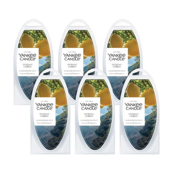 Yankee Candle Sicilian Lemon Fragranced Wax Melts, 6 Wax Spheres per Package, Pack of 6 (36 Cubes Total)
