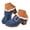 1-Blue, variant on Women's Suede Fleece Lined Mule Clogs Chunky Block Heel Slip on Buckles Winter Slippers Round Toe Casual Shoes
