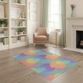 thumbnail image 2 of ODIKA 4'x6' Pastel Rainbow Tufted Washable Area Rug Abstract Design With Playful Curves And Swirls Ornamental Stain Resistant, Low Pile, Easy Care for Dorm Room, Small Living, 2 of 7