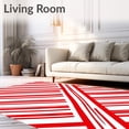 thumbnail image 2 of ODIKA 6'x9' Machine Washable Non-Slip Area Rug, Cane Stripe Anti Slip Hallway Covering High Traffic Rug, Red, 506567, 2 of 7