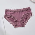 thumbnail image 2 of Njagoc3 Lace Cotton Underwear for Women Mid Waist Breathable Soft Daily Briefs, 2 of 6