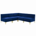 thumbnail image 2 of Modway Triumph 5-Piece Channel Performance Velvet Tufted Sectional Sofa in Navy, 2 of 10