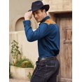 thumbnail image 3 of COOFANDY Men's Western Cowboy Shirt Embroidered Long Sleeve Slim Fit Casual Cotton Button Down Hippie Shirts with Pockets, 3 of 6