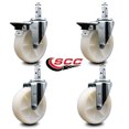 thumbnail image 2 of 5 Inch Nylon Wheel Swivel 3/4 Inch Square Stem Caster Set 2 Brakes SCC, 2 of 2