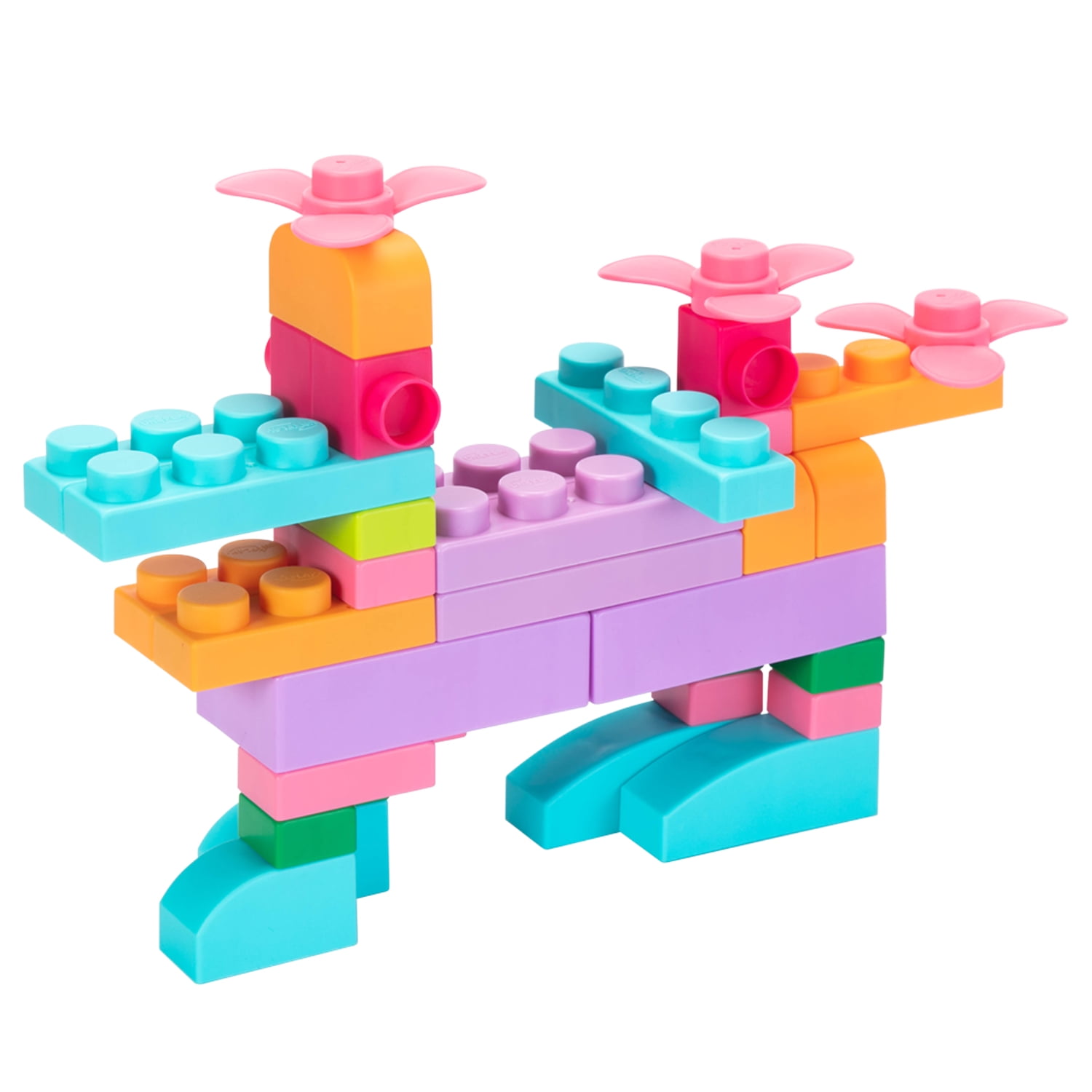 Early Learning Stacking Blocks for Infants and Toddlers Cognitive Development UNiPLAY Plus Soft Building Blocks — Creativity Toy 80-Piece Set Pink Educational Play 
