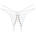 thumbnail image 1 of Gibobby Calzoncillos de encaje para mujer sexys Calzoncillos de cintura sexy con bordado floral para mujer Tanga de masaje con perlas de corte abierto(Blanco,Talla única), 1 of 3