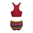 thumbnail image 4 of MKLEKYY Trajes De Baño Mujer Women Mesh Patchwork Vintage Swimsuit Two Piece Retro Ruched High Waist Print Bikini Set, 4 of 5