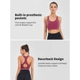 thumbnail image 5 of Mastectomy Sports Bra for Women,Wirefree Pocket Bra for Prosthesis, High Support, Breathable Activewear,Red,S, 5 of 7