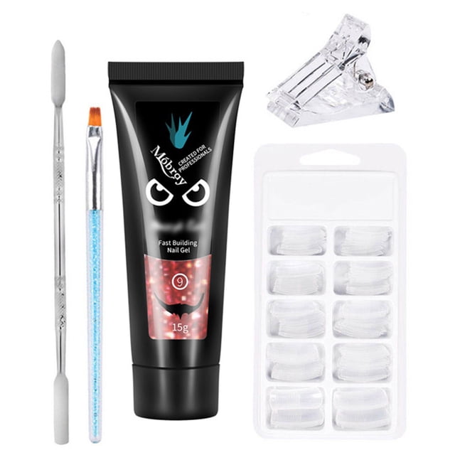 Set de manicura 15g Gel de construcción rápida Clip transparente 100 piezas Uñas yeacher pegamento de uñas