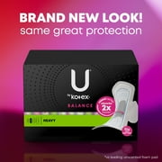U by Kotex Balance Ultra Thin Pads with Wings, Heavy Absorbency, 32 Count