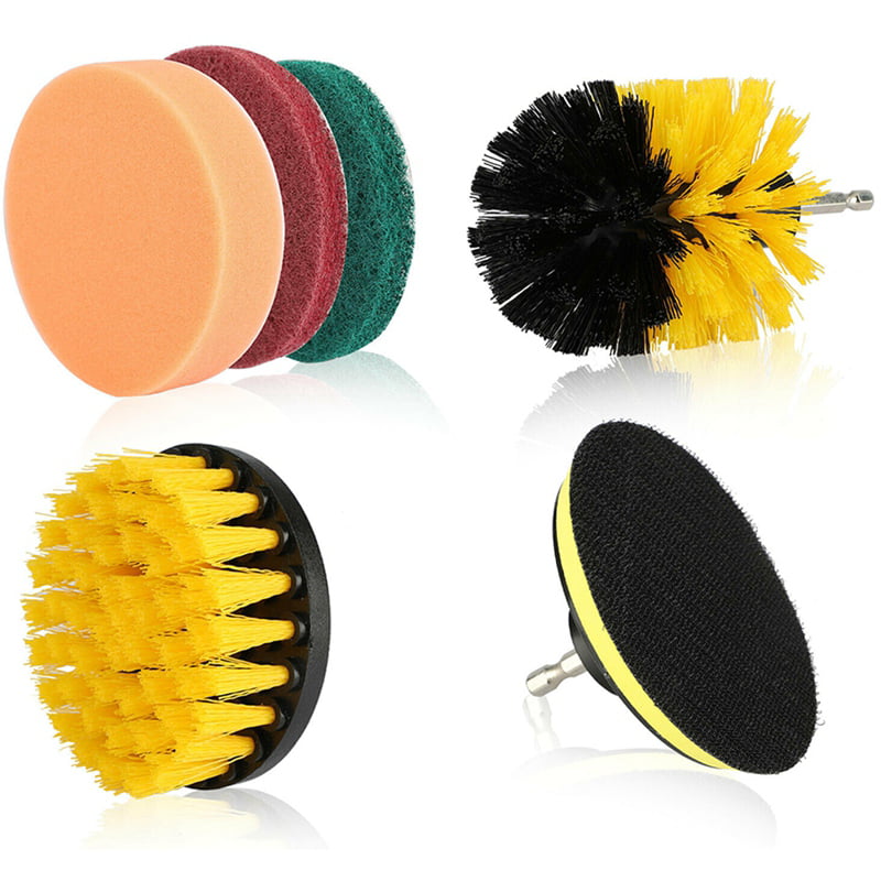 Home Drill Brush Attachment Power Scrubber Car Cleaning Kit Combo Scrub Tub 