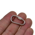 thumbnail image 2 of Pack of 24 D Ring Backpack Keychains Heavy Locking Carabiner Keychain Mini Hooks Spring Lock Climbing Carabiners Clips Holder Gifts for Traveling Silver, 2 of 5