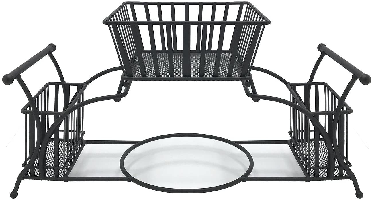Sorbus Utensil Buffet Caddy - Includes Napkin, Utensil, Plate Holder, Stackable/Detachable - Ideal for Entertaining, Buffet, Kitchen, Dining, Picnics, etc (Black)