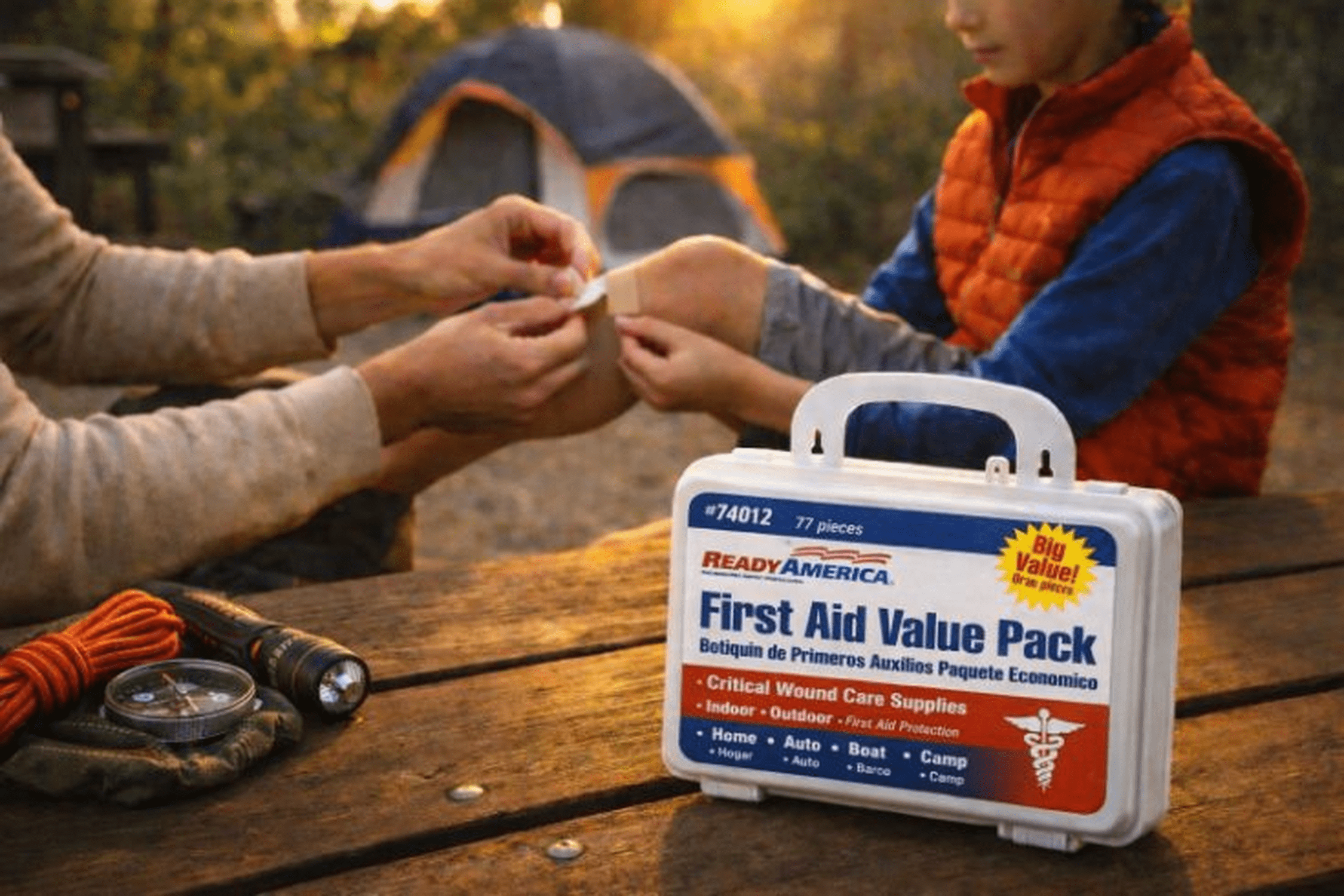 (2 pack) Ready America 77 Piece First Aid Kit Value Pack for Emergencies