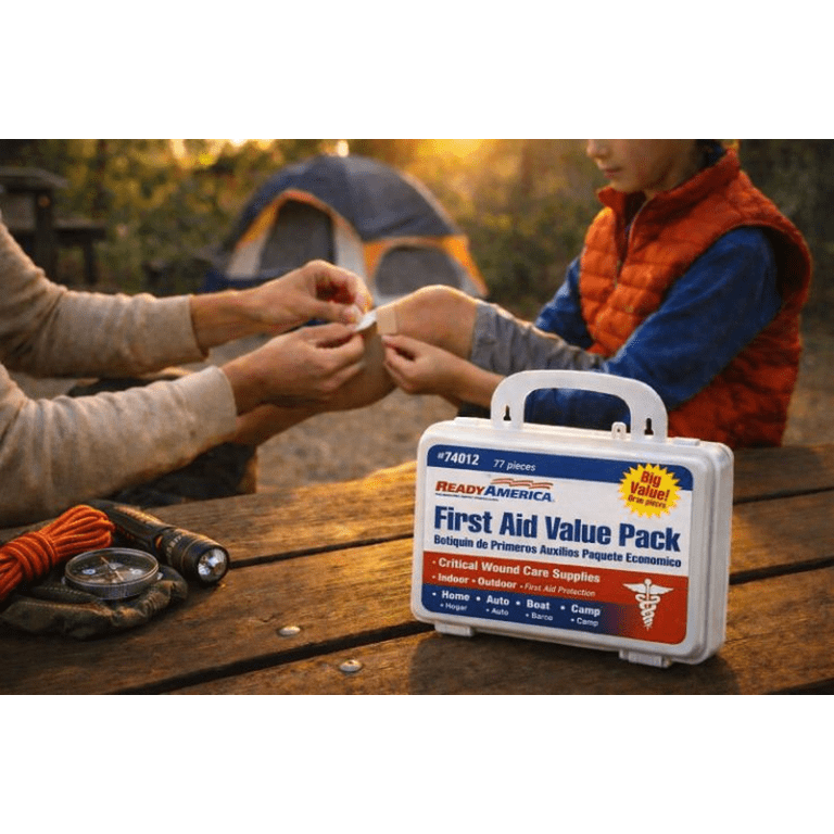 Ready America 77 Piece First Aid Kit Value Pack for Emergencies
