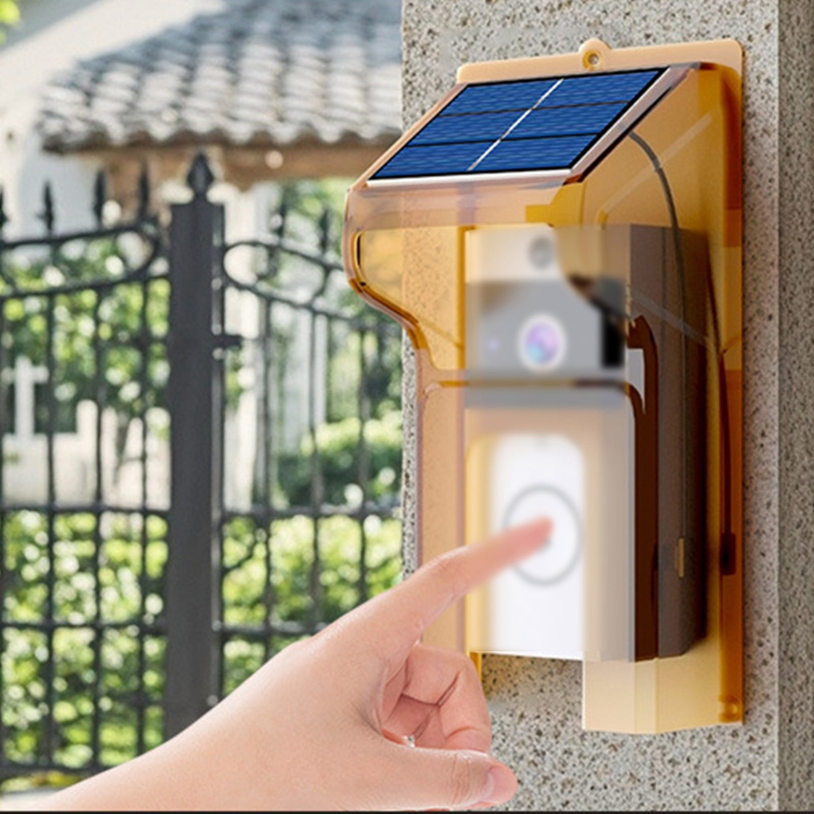 Solar Powered Wireless Doorbell with Camera 1080p HD Video Motion Detection Night Vision,Front Door Camera 2 Way Audio Weatherproof Smart Home Security No Wiring Needed