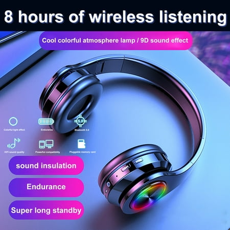 Cagogo under $5 2Pcs Noise Cancelling Headphones, Wireless Bluetooth Headphones,Noise Cancelling Over Ear Headphones,Stereo Sound with Built-in Mic,Foldable Design for Travel
