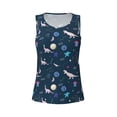 thumbnail image 3 of Picia Space Dinosaur Pattern Women's Workout Tank Top,Breathable Activewear,Slim Fit Athletic Top,Versatile Workout Moisture-wicking top-Medium, 3 of 9