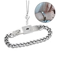thumbnail image 3 of OATIPHO Valentine's Day Jewelry Bracelet and Necklace Set 2PCS 7.5 x 0.6in Stainless Steel, 3 of 8