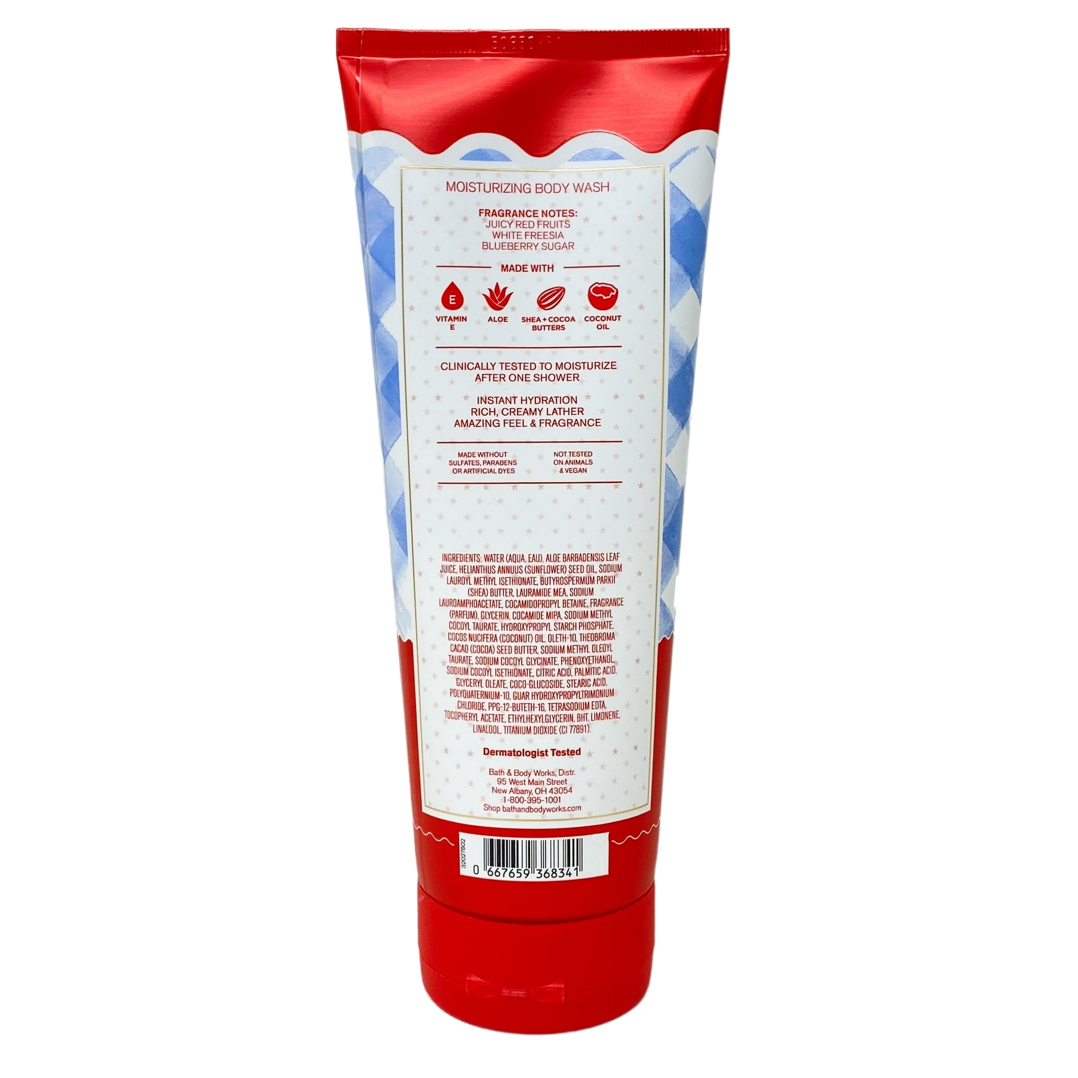 Bath & Body Works Gingham All-American 2 Moisturizing Body Washes with a Creamy Rose Bar Soap