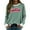 Green, variant on Luwomo Leisure Sweatshirts Womens Winter Long Sleeve Crewneck Letter Print Loose Fit Pullover Tops,Green,L