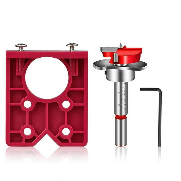 Juegos GuíA Broca Plantilla Bisagra 35 Mm Cortador Orificio PerforacióN Bisagra Puerta Plantilla Bisagra Oculta con Posicionador Broca para Muebles Madera