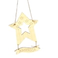thumbnail image 2 of Colgante de madera DIY 4 de julio, Día de la Independencia de los Estados Unidos, adorno de estrella de cinco puntas, espacios en blanco de madera, letrero en blanco para manualidades, 2 piezas Eigraketly HA012057-02, 2 of 7