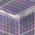 thumbnail image 4 of Plaid Rectangle Pouf, Illustration of Checkered Inspired Design, Under Desk Foot Stool for Living Room Office Ottoman with Cover, 25", Violet Blue Pale Fuchsia, by Ambesonne, 4 of 4