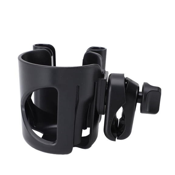 Universal 2 in 1 Stroller Cup Holder with Phone Holder, 360 Degrees Rotation Adjustable Drink Bottle Organizer Parent Tray for Wheelchairs, Pushchairs, Rollators, Walkers, and Bicycles (Black)