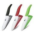 thumbnail image 1 of Myvit Ceramic Knife Set of 3pcs Assorted Colors Chef Knife Utility Kitchen Knives Rust Proof Stain Resistant White Zirconia Blade with Sheaths, 1 of 7