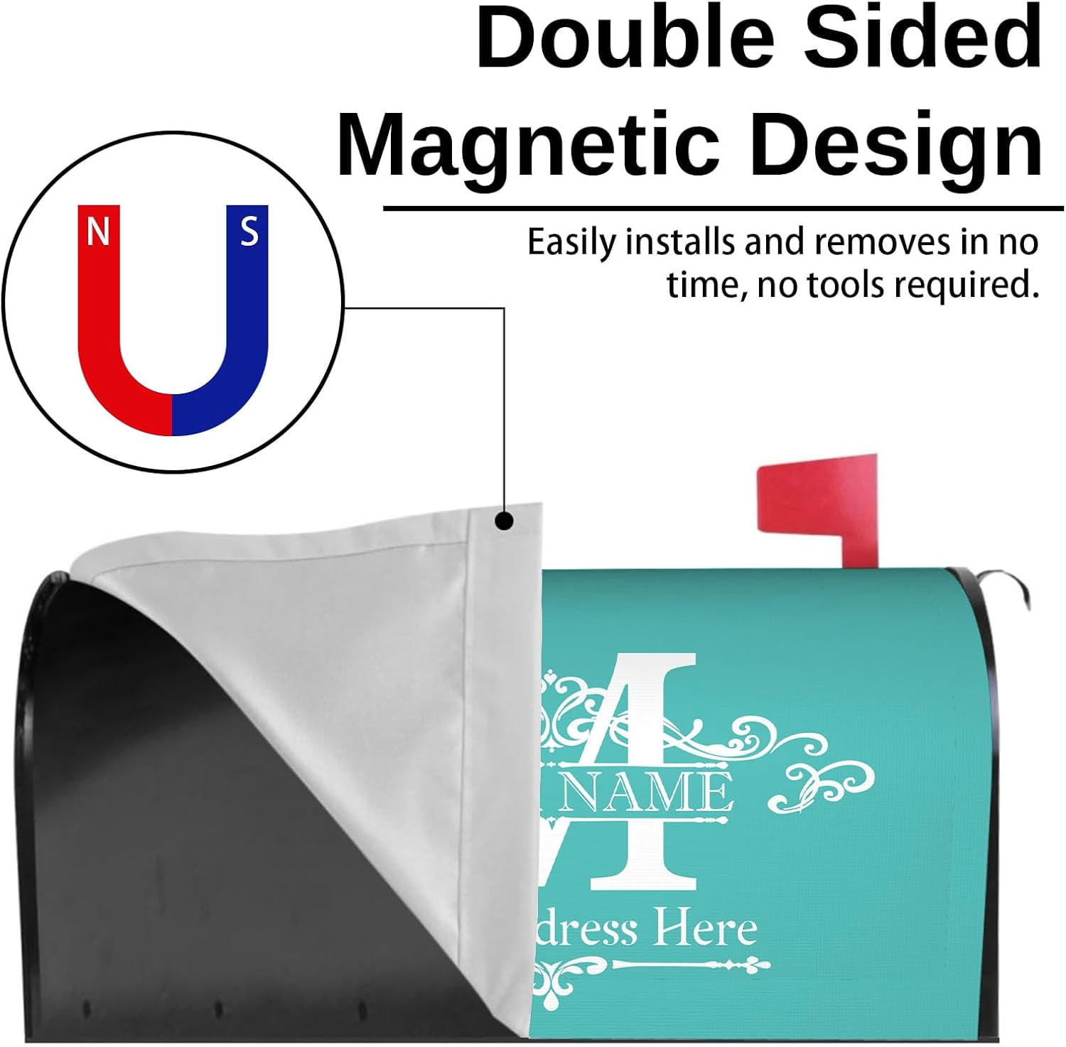 Custom Mailbox Covers Magnetic Add Photo Logo Family Name House Address Text Customized Mailbox Post Cover Double-Sided Printing Waterproof for Festival Holiday Outdoor Decor Garden Yard