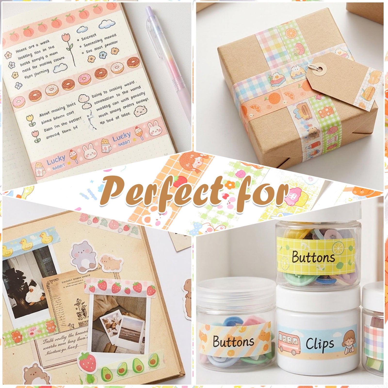 Atopoler 120 Rolls Washi Tape Set,Floral Fruits Patterns Masking Tapes for Arts DIY Crafts Journals Planners Scrapbooking