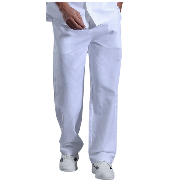 Pantalons en Lin pour Hommes, Pantalons en Lin pour Hommes, Pantalons Amples et Droits, Pantalons Décontractés en Lin pour Hommes, Pantalons Décontractés pour Hommes