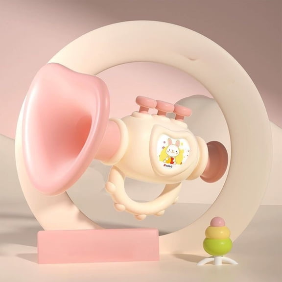 Loespoir Small Horn Children's Microphone, Can Play Music Toy Microphone, Toy Musical Instruments Set, For Sing Along Fun, Performance Play, Imaginative Entertainment(Pink)