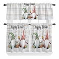 thumbnail image 2 of Kitchen Window Curtains Valance and Tier Set, Happy Easter Words Gnomes Rod Pocket Tier Curtain Valance Set, Eggs on Wood Board Light Filtering Cafe Curtains for Bedroom Living Room, 2 of 9