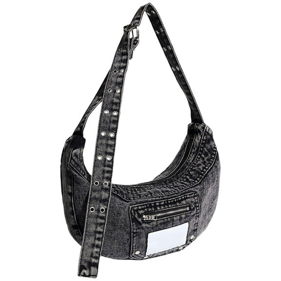 Casual Jeans Shoulder Bag For Women Crossbody Purse With Adjustable Strap And Zippered Pockets for Various Occasion