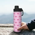 thumbnail image 7 of Uemuo Pink bows 18OZ Insulated Kettle, Sports Water Bottle, Stainless Steel Kettle, Vacuum Insulated Flask, Flip Lid Travel Mug, 7 of 7