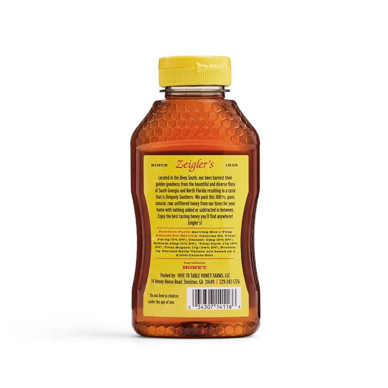 Zeigler's Wildflower Honey 16oz Local, Raw, Unfiltered, Squeeze