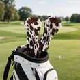 thumbnail image 4 of Uorisanigo Golf Club Head Covers, Golf Club Covers, Driver Headcover Fairway Wood Hybrid Golfs Headcovers, Brown Cow Print Headcovers Set with Soft Lining Keep Clubs Dry and Clean, 4 of 7