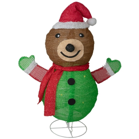 Northlight 25" Pop-up Bear Wearing Santa Hat Outdoor Christmas Decoration