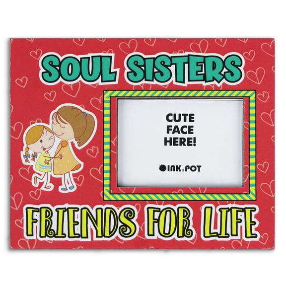 InkdotpotSoul Sister- Friends For Life PhotoMagnetFrame-MagneticPhotoFramesFor Refrigerator Magnets- MiniPhotoFrames- Cute Gift For BFF | 8 x 10 cm