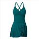 thumbnail image 3 of Bikini de una Pieza con Falda Ajustada, Versátil y de Moda, de Color Liso para Mujer. Verde Pavo Real M, 3 of 10