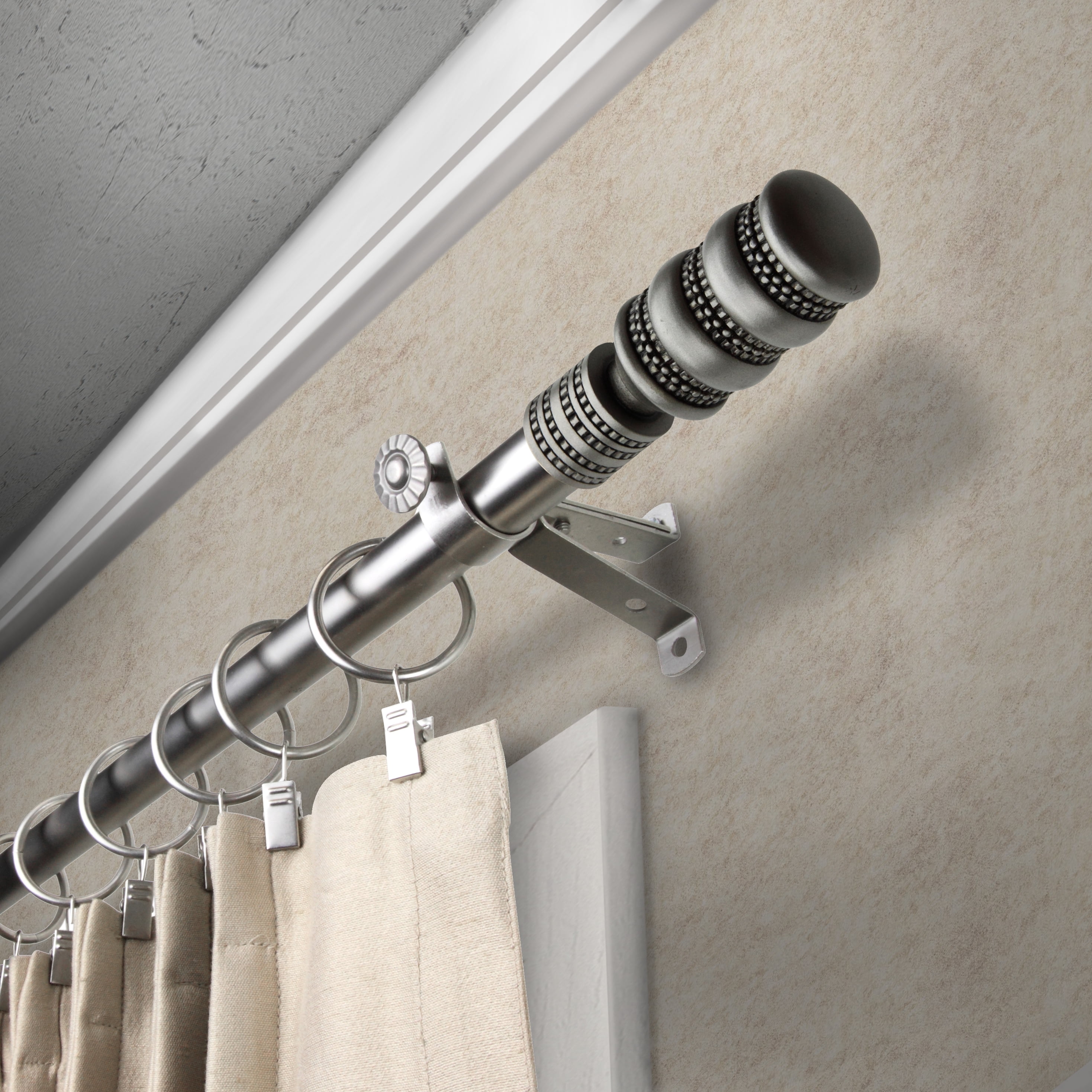 13/16" Dia Adjustable 48-84" Arturo Curtain Rod in Satin Nickel