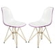 thumbnail image 1 of LeisureMod Cresco - Silla lateral Eiffel moldeada en 2 tonos con base dorada, juego de 2 LeisureMod CR19WPRG2, 1 of 2